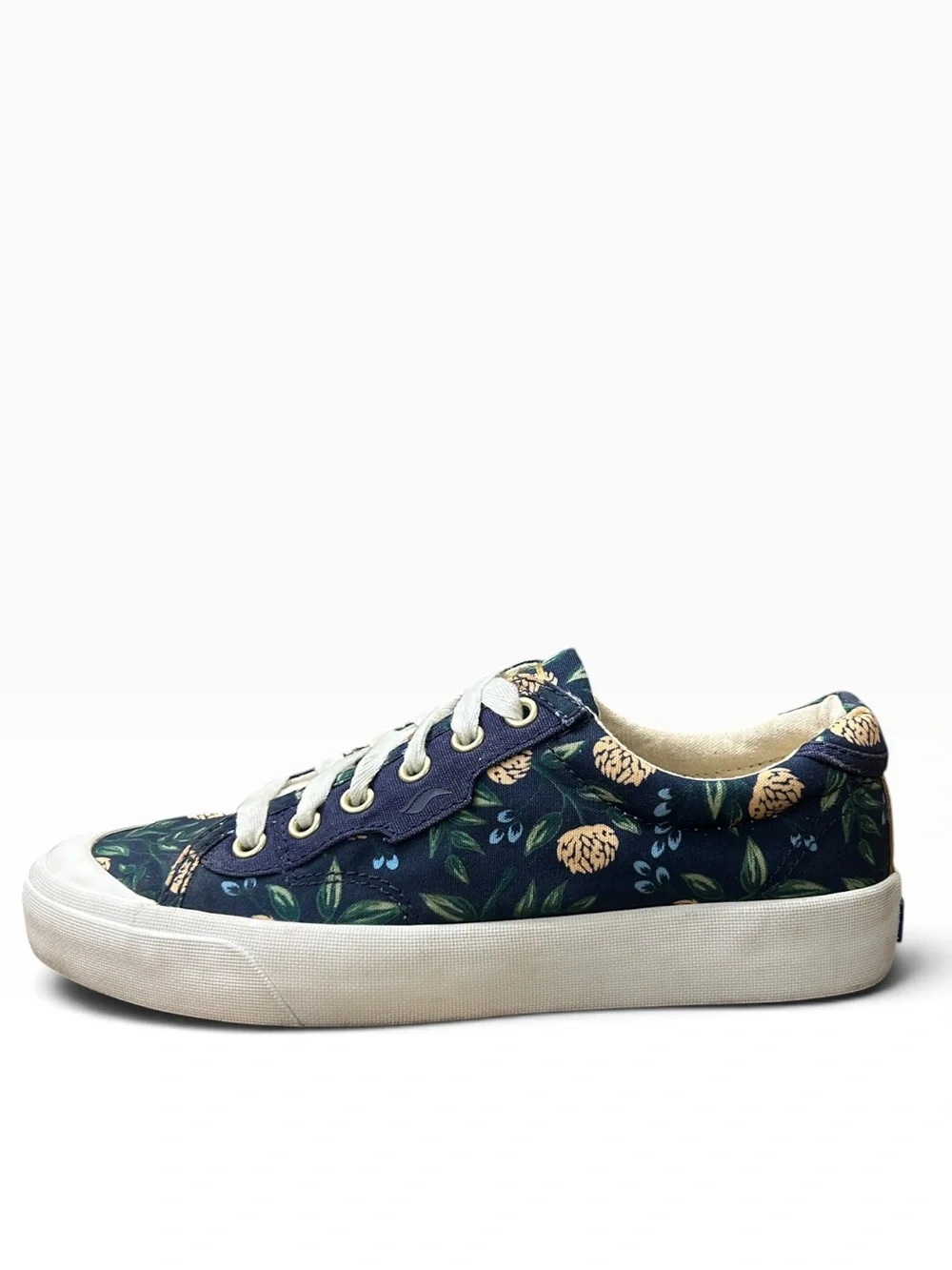Keds Rifle Paper Co Kick 75 Peonies Sneakers Women 7.5 Navy Blue Floral